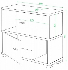 Тумба комбинированная СБ-30/2 в Новом Уренгое - novyy-urengoy.mebel24.online | фото 2