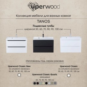 Тумба под раковину Uperwood Tanos 100 см, подвесная, белая/графит в Новом Уренгое - novyy-urengoy.mebel24.online | фото 12