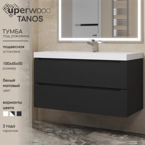Тумба под раковину Uperwood Tanos 100 см, подвесная, черная матовая в Новом Уренгое - novyy-urengoy.mebel24.online | фото 3