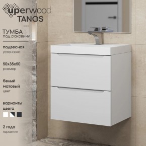 Тумба под раковину Uperwood Tanos 50 см, подвесная, белая матовая в Новом Уренгое - novyy-urengoy.mebel24.online | фото 6