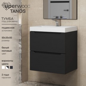 Тумба под раковину Uperwood Tanos 50 см, подвесная, черная матовая в Новом Уренгое - novyy-urengoy.mebel24.online | фото 4