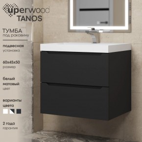 Тумба под раковину Uperwood Tanos 60 см, подвесная, черная матовая в Новом Уренгое - novyy-urengoy.mebel24.online | фото 3