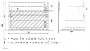 Тумба под раковину Uperwood Tanos 70 см, подвесная, белая/графит в Новом Уренгое - novyy-urengoy.mebel24.online | фото 7