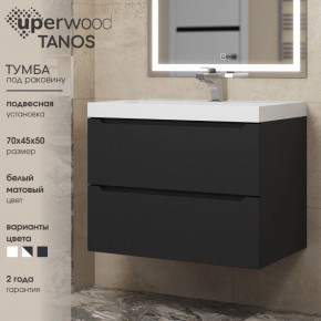 Тумба под раковину Uperwood Tanos 70 см, подвесная, черная матовая в Новом Уренгое - novyy-urengoy.mebel24.online | фото 3