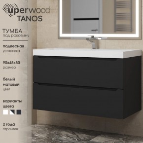 Тумба под раковину Uperwood Tanos 90 см, подвесная, черная матовая в Новом Уренгое - novyy-urengoy.mebel24.online | фото 3