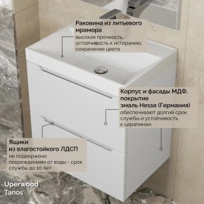 Тумба с раковиной Uperwood Tanos 50 см, подвесная, белая матовая в Новом Уренгое - novyy-urengoy.mebel24.online | фото 6